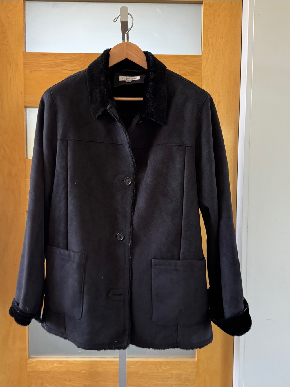 Women’s Black Faux-Shearling Jacket